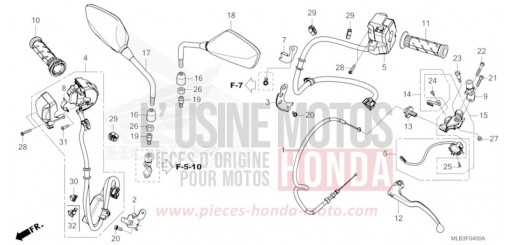 HANDLE SWITCH/GRIP/CABLE/MIRROR CB750AT de 2026